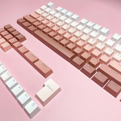 130 Keys Gradient Lucky Red RGB Backlit Shine Through Keycaps OEM Profile Double Shot PBT Keycaps for MX Switches Gamer Keyboard