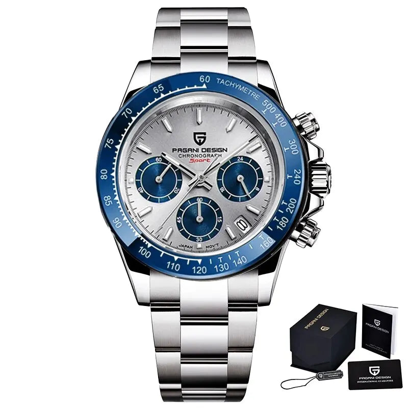 PAGANI DESIGN 2025 New Men's Watches Luxury Rose Gold Quartz Watch For Men 100M Waterproof Sports Chronograph Wristwatch Men