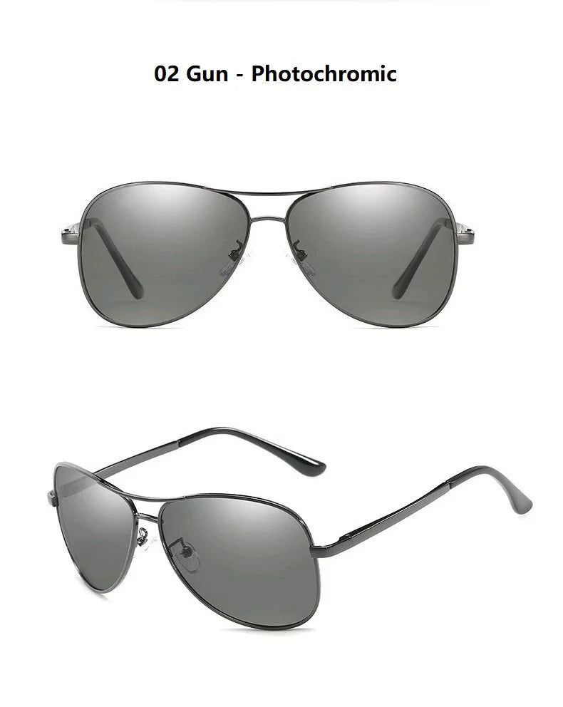 Luxury Photochromic Pilot Polarized Sunglasses Men Women Driving Chameleon Sun Glasses Change Color Day And Night UV400 Eyewear