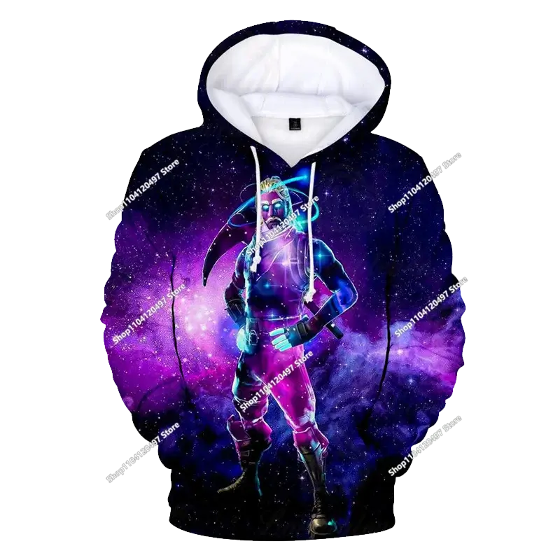 Children's Fortnite Anime Hoodie Men's Streetwear Hip-Hop Sportswear Casual Loose Fit Sweatshirt Outdoor Fashion