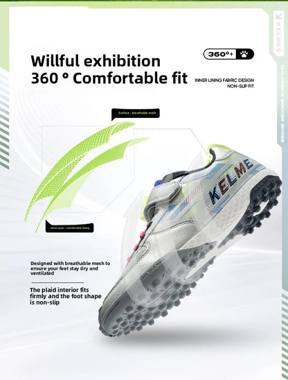 Chaussures de football pour enfants Kelme Tf Nail pour élèves du primaire – Chaussures de football à cinq sur gazon artificiel