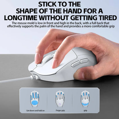 2026 Wired Gaming Mouse RGB with Anti-Slip Grip, 6-Key Ergonomic Gaming Mouse for PC, Desktop & Laptop, Adjustable DPI Wired Gaming Mouse