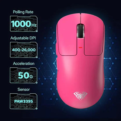 AULA SC680 Wireless Gaming Mouse W/ 26000 DPI PAW3395 Sensor BT 5.0/2.4G/Wired Tri Mode 500mAh Battery For Windows/Mac/PC/laptop