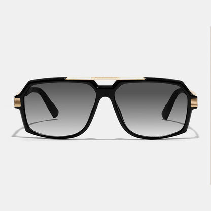 Ruiao Double-Bridge Pilot Sunglasses UV400 Fashion Gradient Shades Metal Frame Unisex Sun Glasses for Men And Women Driving