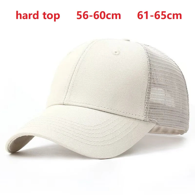 Baseball Hats for Big Head Plus Size Men Women Mesh Outdoors Sport Caps Dad Oversize Trucker Cap 56-60cm 60-65cm