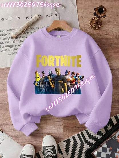 Fortnites Series Kinder-Sweatshirts, trendige Langarm-Pullover für Jungen und Mädchen, Herbst/Winter, Cartoon-Kinderkleidung, Geburtstagsgeschenke