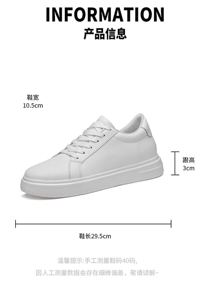 New Men's Sneakers Elevator Shoes Height Increasing Insole 6-10CM High Heels Leather Sport Shoes Men's Shoes