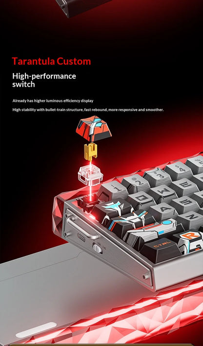 New AULA HERO68 Air 3-mode Magnetic Switch Gaming Mechanical Keyboard E-sport Custom Wired Keyboard Ergonomics Accessories