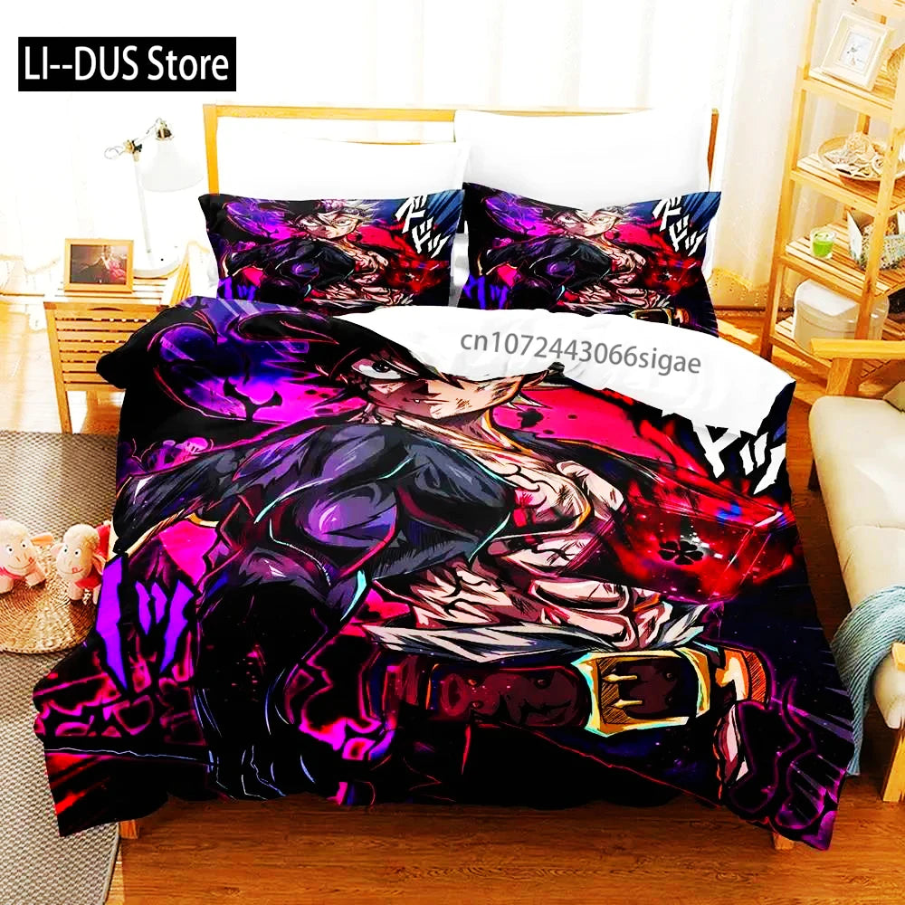 Black Clover Bedding Set Single Double Full Queen King Size Anime Duvet Cover Set For Adults Boys 2024 Quilt Cover Pillowcase