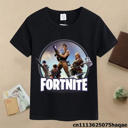 Summer Fortnites Children T-shirt Cartoon Game Figure Printed T-shirt Boys Casual Sports T-shirt Short Sleeves Kids Clothing