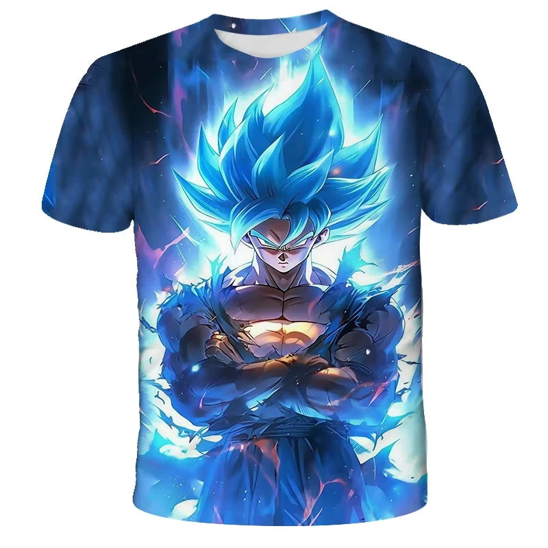 2026 Summer Dragon Ball T Shirt Kids Tops Tee Anime Figures Son Goku Super Saiyan T-shirt Boys T-shirts Children Short Sleeve