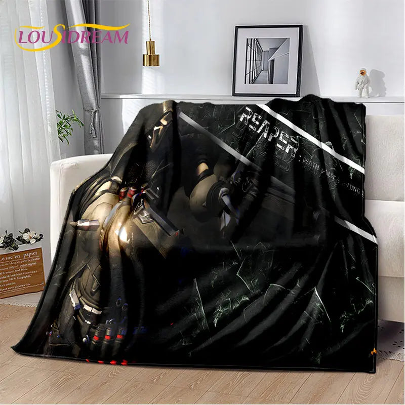 Overwatch Game Gamer DVA  Reaper Soft Plush Blanket,Flannel Blanket Throw Blanket for Living Room Bedroom Bed Sofa Picnic Kid 3D
