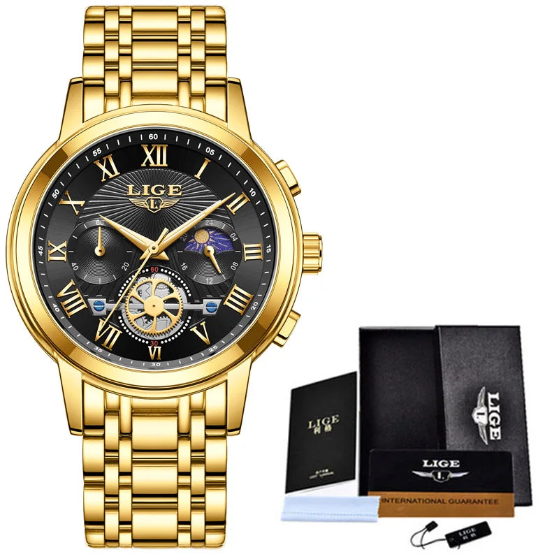 2024 LIGE Top Luxury Women Watch Creative Steel Women's Bracelet Wrist Watches Ladies Fashion Waterproof Female Relogio Feminino