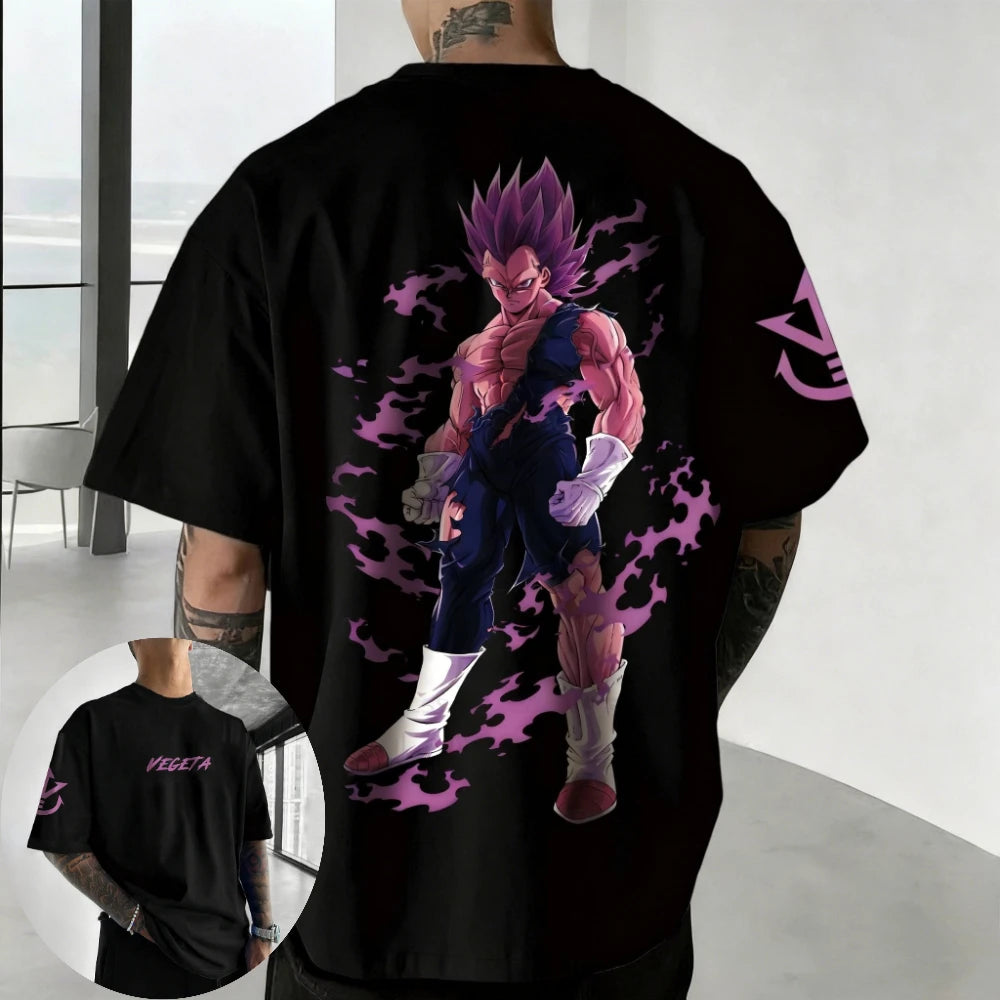 Dragon Ball Men's and Women's T-shirt Son Goku Anime Loose Oversize Tee Summer Spring Boy's Short Sleeves Parent-child Outfits