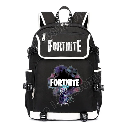 Fortnites Large Capacity Backpack Casual Shoulder Bag with USB Port Unisex Anime Students Schoolbag New Stylish Stationery Gift