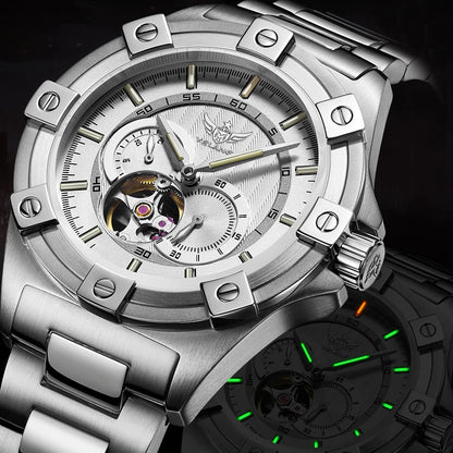 Yelang V1024 Men Brand Watches 44mm Japan miyota 82S7 Automatic Mechanical movement Luminous Men 100m Waterproof Watch business