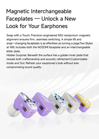 CVJ NOZOMI 2DD+1PD New Planar In-Ear Earphones Interchangeable Panel Nozzle 3 Unit Earbuds for Music And Gaming