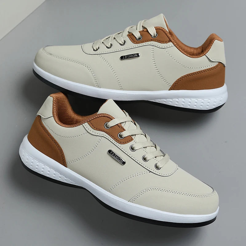 Chaussures de marche imperméables pour homme « Four Seasons » - Chaussures de sport décontractées en cuir pour homme - Chaussures de camping antidérapantes - Chaussures de tennis pour homme