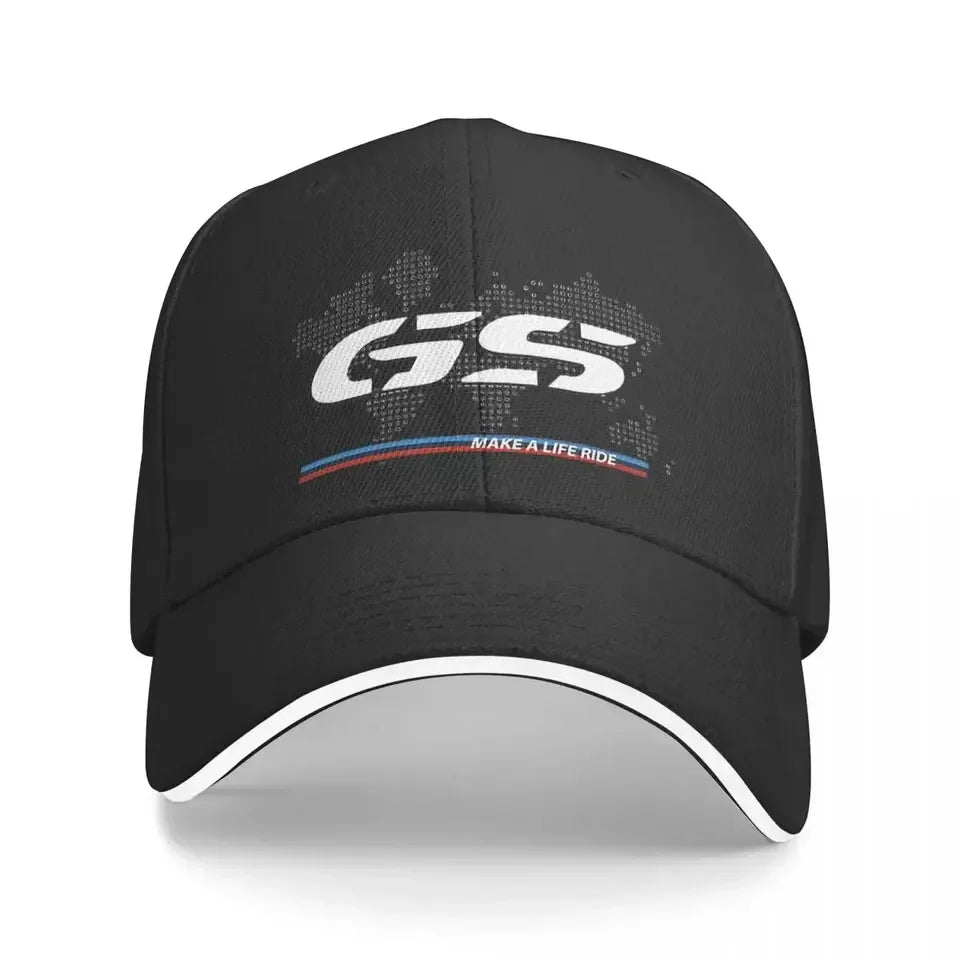 GS Weltkarte Motorrad-Trucker-Cap Herrenmode-Hüte Sonnenkappen Angelhut Atmungsaktive Baseballkappen aus Polyester-Netzgewebe für den Sommer