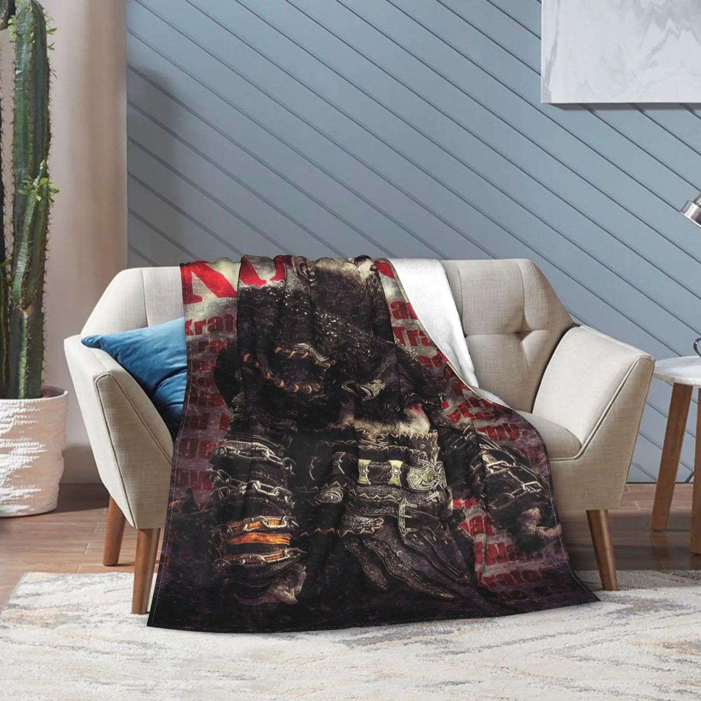 Super Soft Blanket Travel Office God of War Game Gamers Kratos Throw Blanket  Flannel Bedspread For Outdoor Sofa Bed Cover