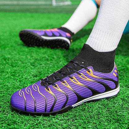Men Match Football Boots Sport Training Long Spikes FG/TF Boys Cleats Outdoor Soccer Shoes Non Slip Indoor Futsal Comfortable