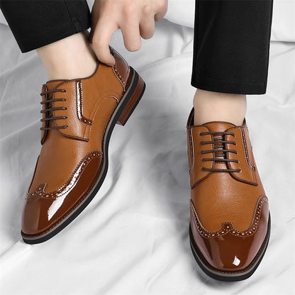 Scarpe Oxford da uomo in similpelle - Scarpe casual-formali - Scarpe da uomo per completo da lavoro - Scarpe Derby di nuova concezione - Scarpe da passeggio