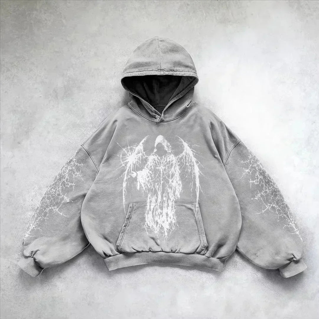 American Y2K New Hip Hop Trend Retro Hoodie Women Street Casual Loose Joker Vintage Sweatshirt Unisex Fleece Padded Warm Hoodie