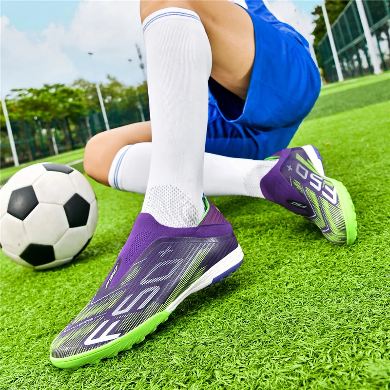 Chaussures de football pour homme, crampons pour gazon, futsal, confortables, pour gazon synthétique, football, sport, ultralégères, FG, antidérapantes, d'intérieur, pour adulte, antidérapantes