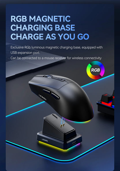 X3 Wireless Bluetooth Mouse 2.4G Dual-Mode Connection, DPI Adjustable,Lightweight Gaming Mouse,RGB Light,300mAh Battery Capacity