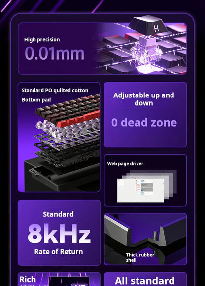 AULA WIN60 HE kabelgebundene Magnetachsen-Tastatur RT Custom mechanische Tastatur für E-Sports-Games mit 8K Polling-Rate
