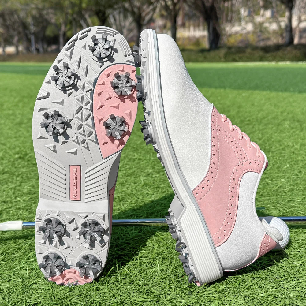 Chaussures de golf professionnelles pour femmes, chaussures de marche décontractées et tendance, chaussures de sport de golf confortables et antidérapantes pour le fitness en plein air