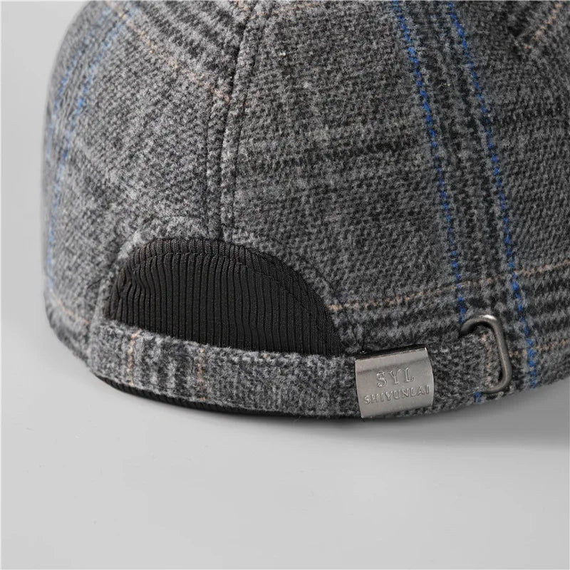 Warme Winter-Baseballkappe mit Ohrenklappen für Herren, dicke Herbstkappe als Geschenk