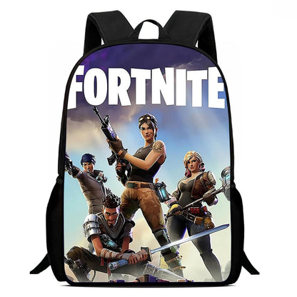Fortnite Cartoon 15-Zoll leichter Rucksack mit verstellbaren Schultergurten – tägliche Schultasche für Kinder, Jungen und Mädchen, Alter 5-9