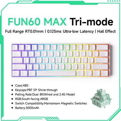 Akko MonsGeek FUN60 PRO&MAX HE Machanical Keyboard Magnetic Switch 60%  Gaming Keyboard Rapid Trigger 8K Custom Keyboard
