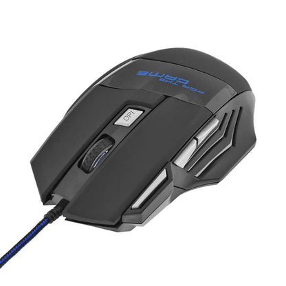Rato Gaming com Fio, Retroiluminação de 7 Cores, 5500 DPI Ajustáveis, Preto, Rato Ótico com Fio para PC Gamer e Computador de Secretária