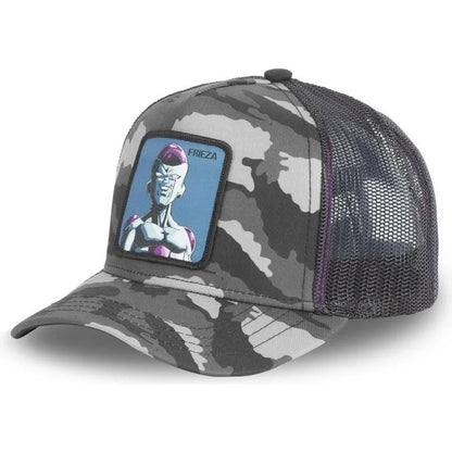 Dragon Ball Buu Goku-Kappe, Sommer-Reisekappe mit Schirm, Herren-Kappe mit Stickerei, im Hip-Hop-Stil, Sonnenvisier, verstellbare Trucker-Netzkappe