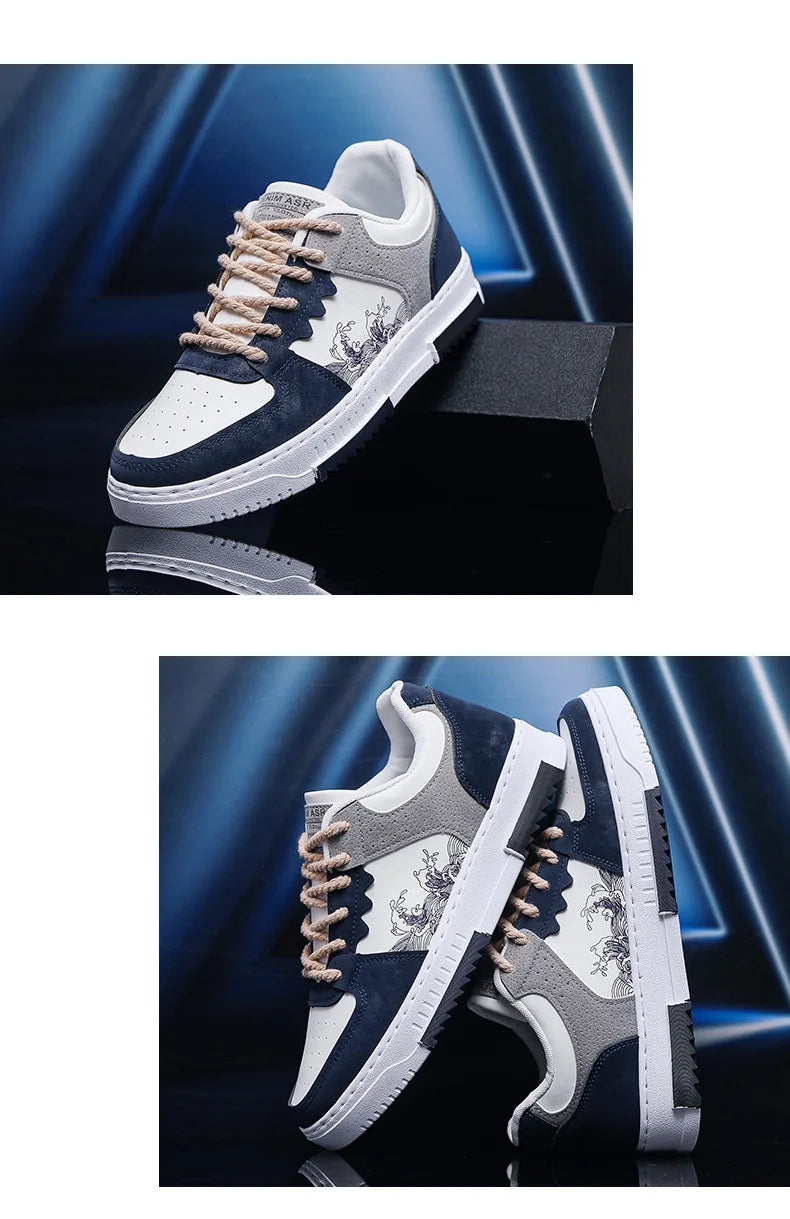 Nieuwe heren casual schoenen voor de herfst, ademende platte schoenen voor buiten, modieuze veterschoenen, comfortabele trendy sportschoenen voor heren, Zapatillas