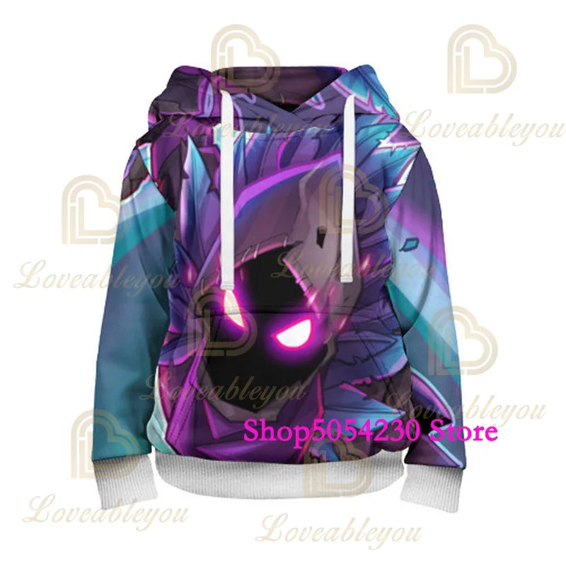 3D-gedruckter Llama Fortnite Hoodie Battle Royale Cartoon-Sweatshirt für Herren und Damen, Game-Hero-Kapuzenpullover für Teenager