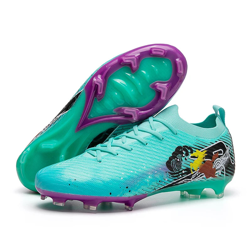 Chaussures de football pour homme, gazon, ultralégères, sportives et confortables, pour adulte, antidérapantes, crampons d'extérieur, sport, futsal, entraînement, match