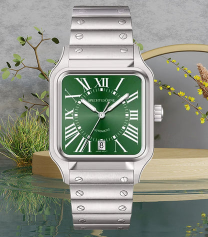 2025 New High Quality Specht&Sohne Watch 34MM Men Automatic Mechanical Watches Green Color Sapphire Stainless Steel Reloj Hombre