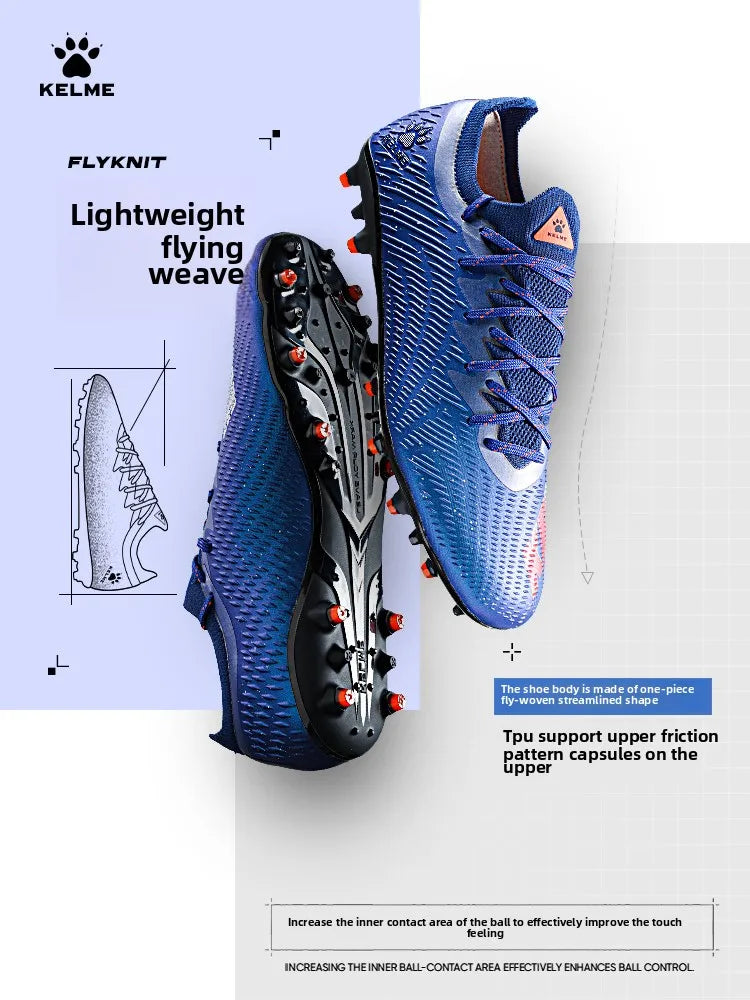 Chaussures de football professionnelles pour adultes Kelme Tf Nail Breaking, chaussures d'entraînement pour jeunes, chaussures de football Mg antidérapantes pour match