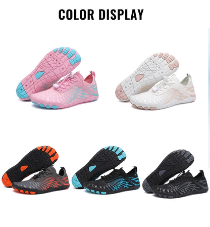 Men's Water Shoes and Women's Beach Barefoot Aqua Shoes, Quick-Dry Swimming, Wading Sports Sneakers for Upstream Boating, Fishing, Surfing