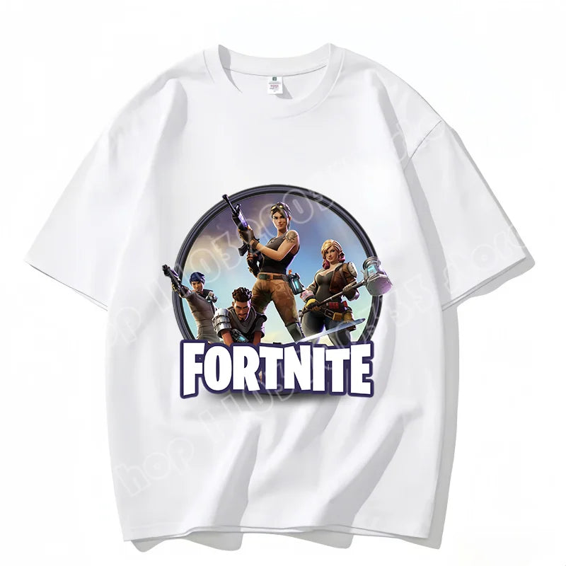 Fortnite Crew Neck T Shirt Unisex Adult Game Dance Fashion New Pure Cotton Short Sleeve Tops Perfect for Casual Wear Vacations