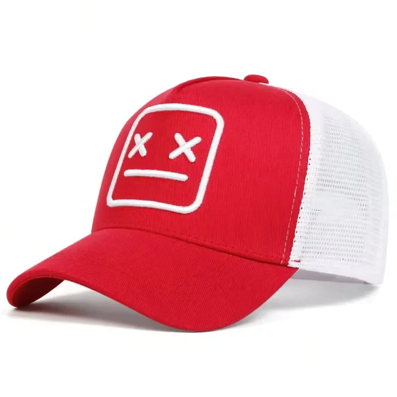Unisex XX Haftowane czapki z daszkiem typu baseballowego z siateczką, regulowane czapki codzienne, wiosenne i letnie czapki chroniące przed słońcem na świeżym powietrzu