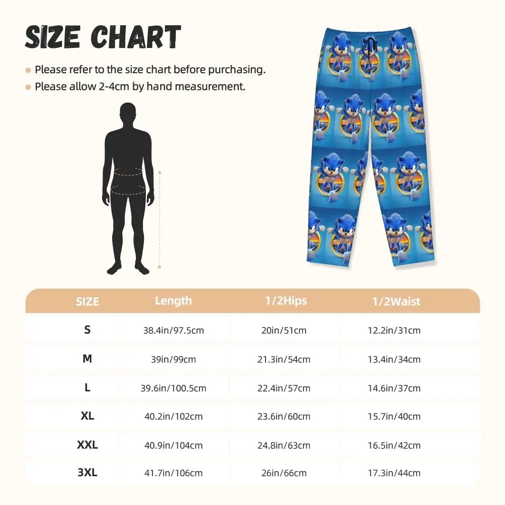 Custom Women Soniced Pajama Pants Printed Hedgehog Game Sleep Sleepwear Bottoms with Pockets