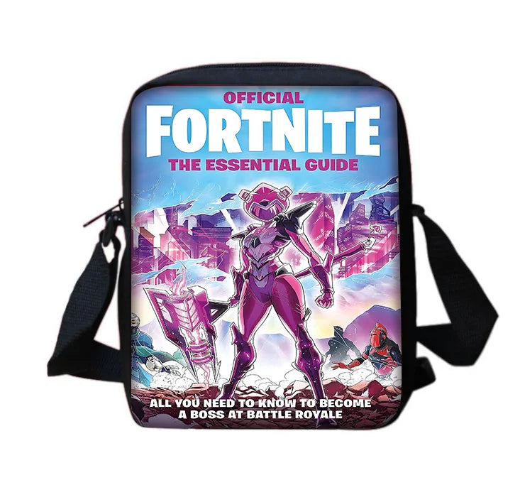 Mochila Escolar Infantil com Mala de Ombro e Estojos para Lápis, Malas Escolares com Design Hot Game-F-FortniteS para Rapazes e Raparigas, Melhor Presente