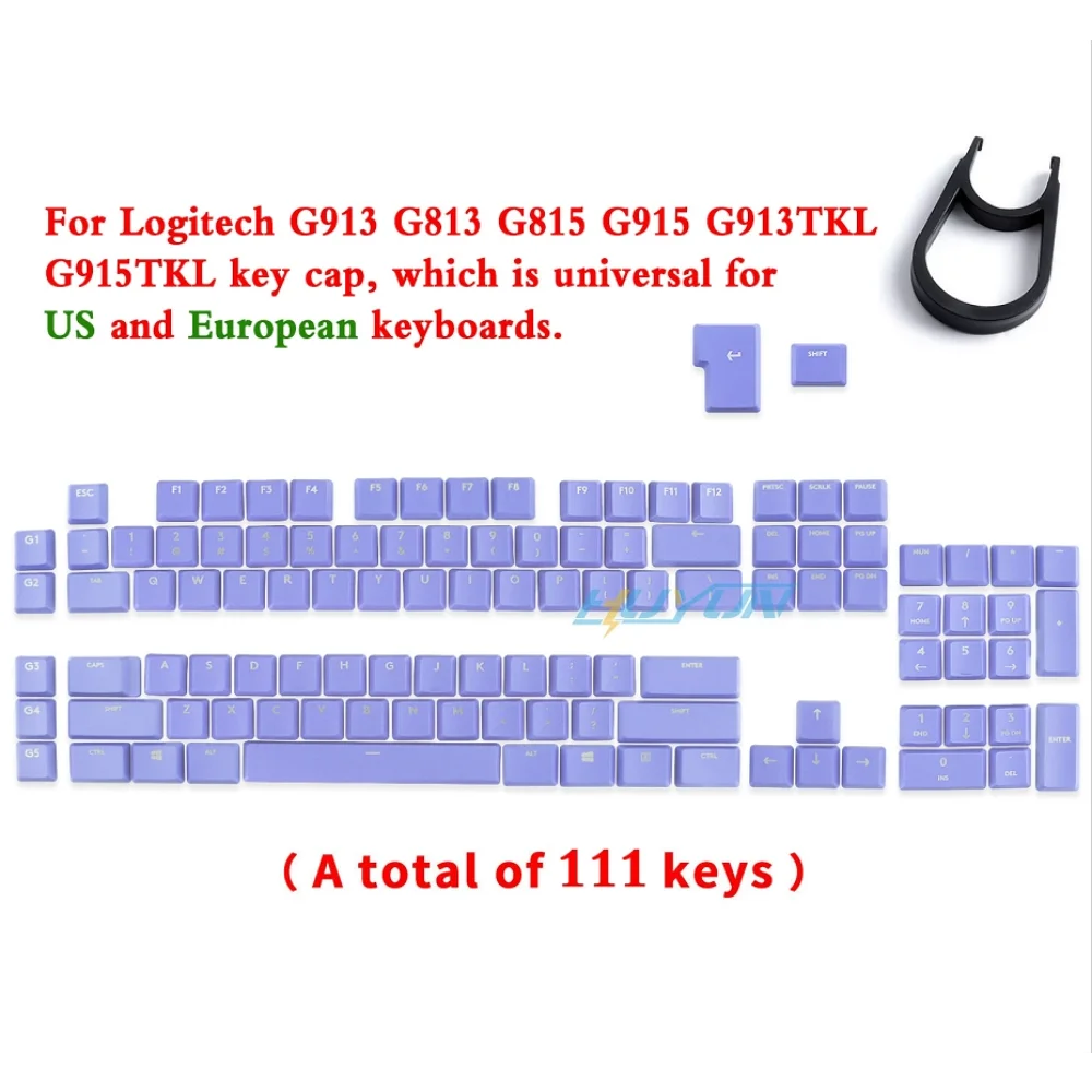 Keycap testurizzato antiscivolo trasparente retroilluminato G915 913 TKL G815 G813, compatibile con tastiera meccanica Logitech