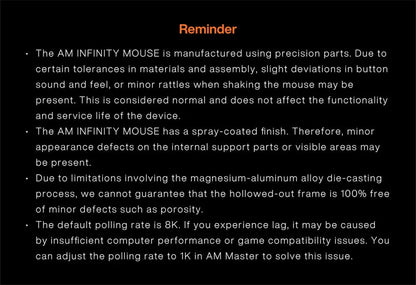 Mouse de gaming wireless Angry Miao Infinity, metalic, ultraușor, cu carcasă perforată, hot-swappable, PAW3950, Dual 8K, cu fir, tri-mode, portocaliu