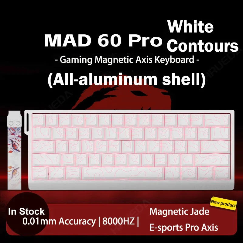MADLIONS Mad 60he Mad60HE Mad 68HE mechanische Tastatur mit Magnetschaltern, kabelgebunden, Hot-Swap, 8K-Polling-Rate, personalisierte Gaming-Tastatur