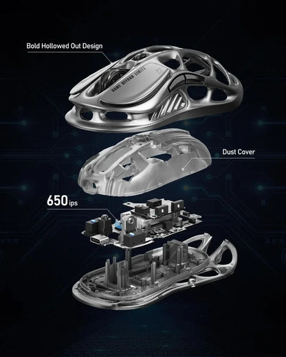 New GravaStar M1 M2 Wireless Magnesium Alloy Gaming Mouse PAW3395 4K 26000DPI Bluetooth 2.4G Wired Hollow Design Gamer Mouse